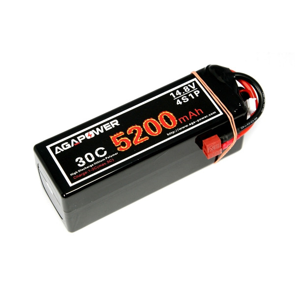 Акумулятор AGA POWER Li-Po 5200mAh 14.8V 4S1P 30C Hardcase 48x47x138мм T-Plug
